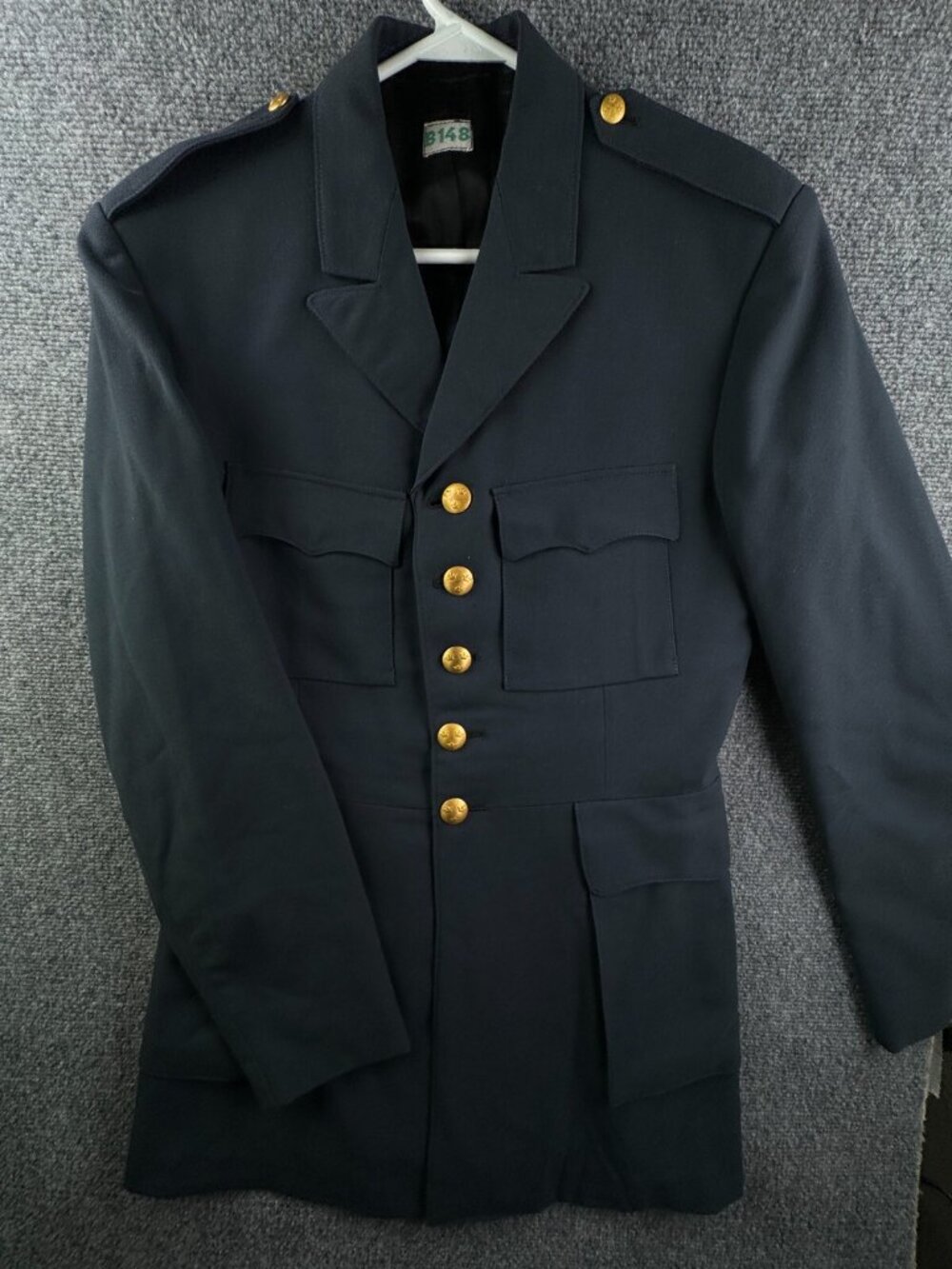 VTG 1965 SWEDISH ARMY MILITARY Coat Triple Crown B148 Blue Te-be-we Kvalite